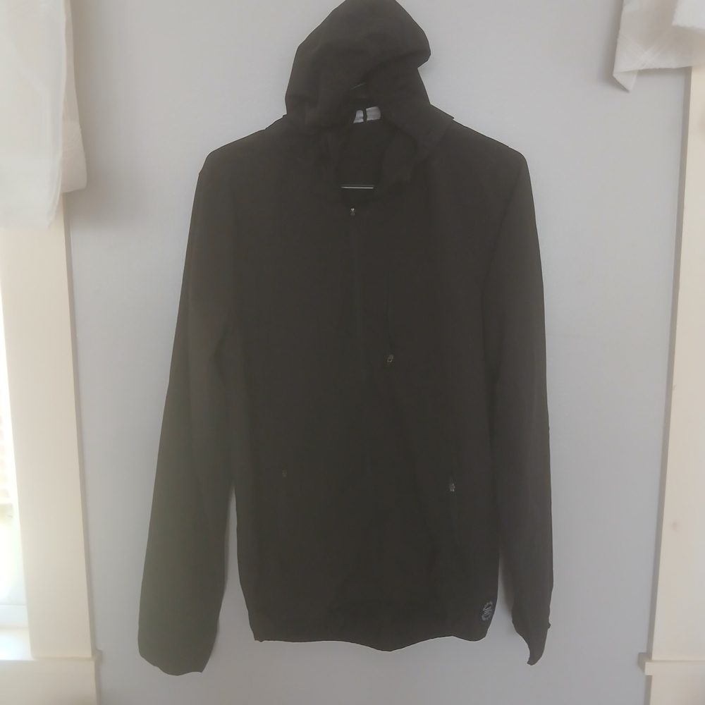 Ron Jon Black Windbreaker Jacket Full Zip Men Small